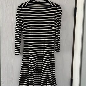 kate spade Black and White Striped Midi Dress